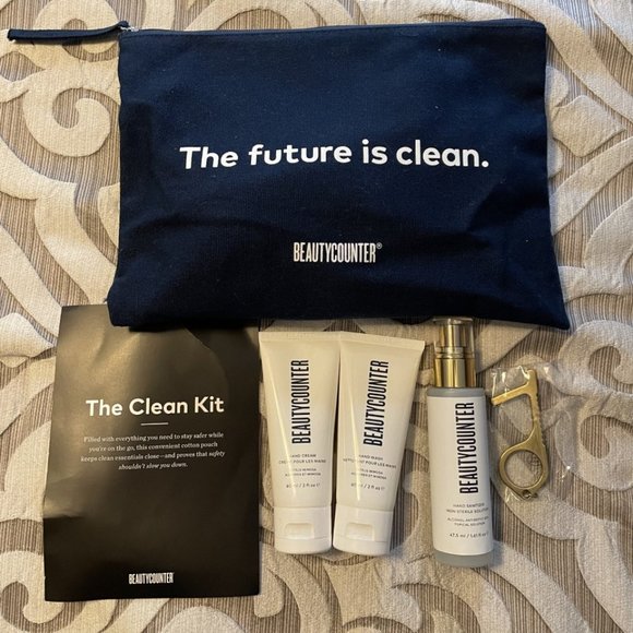 beautycounter Other - Beautycounter "The Clean Kit" 5 Piece Set New Cosmetic Bag Sanitizer Hand Wash